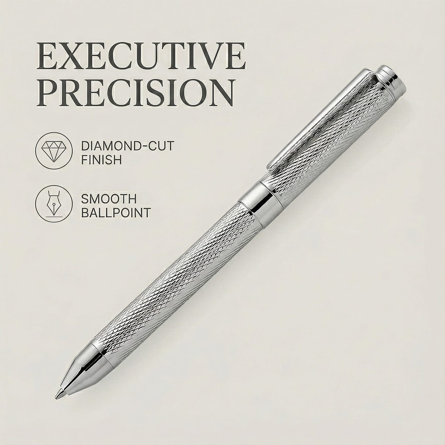 GENOA TIME V2 Quartz PC32 3ATM WR Blue Hydraulic Dial Mens Gift Set with Silver Stainless Steel Strap, Pen & Cufflinks