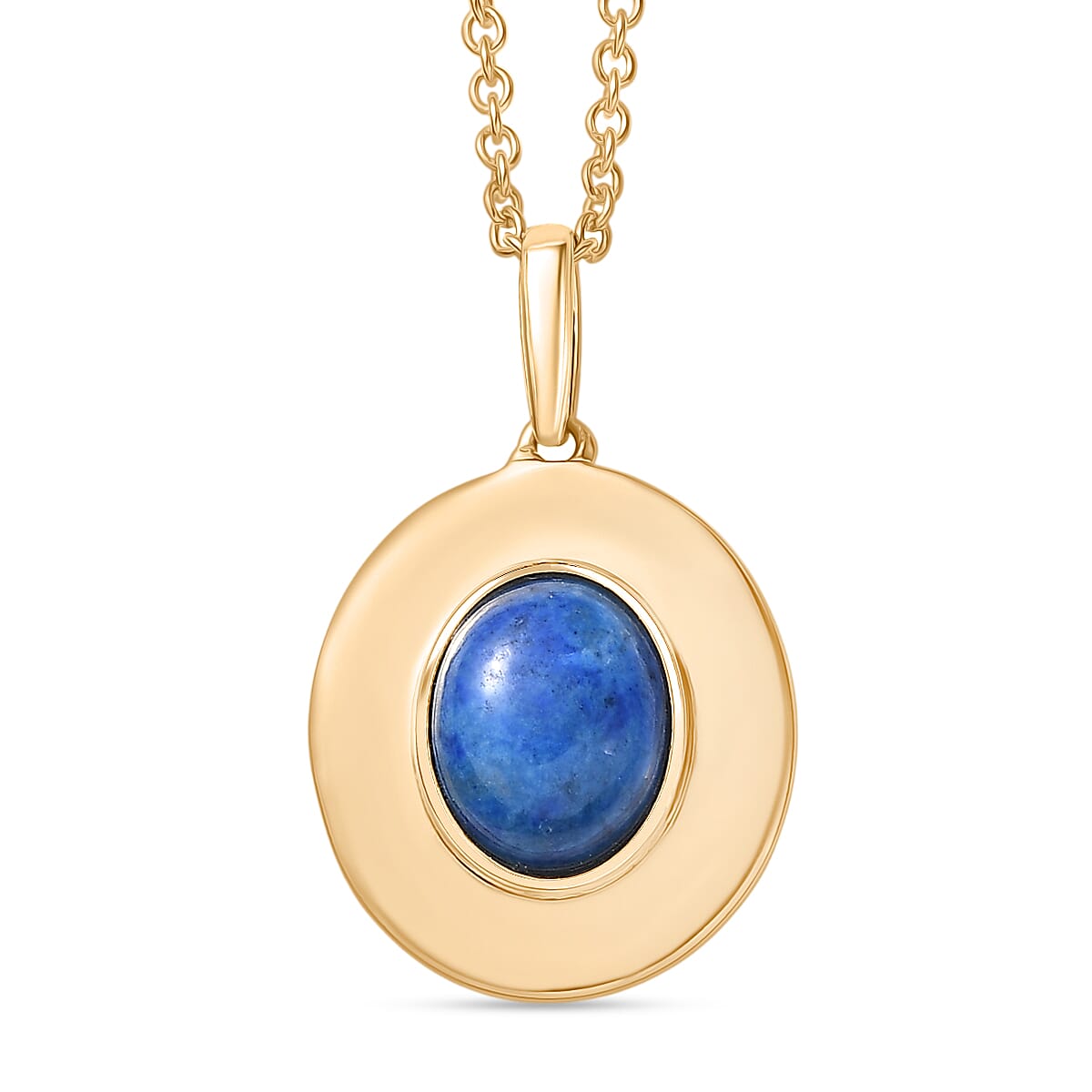 EverTrue Lapis Lagoon Pendant with Chain (Size 20) in Yellow Gold Tone 3.43 Ct.