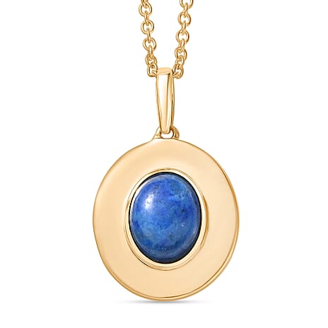 EverTrue Lapis Lagoon Pendant with Chain (Size 20) in Yellow Gold Tone 3.43 Ct.