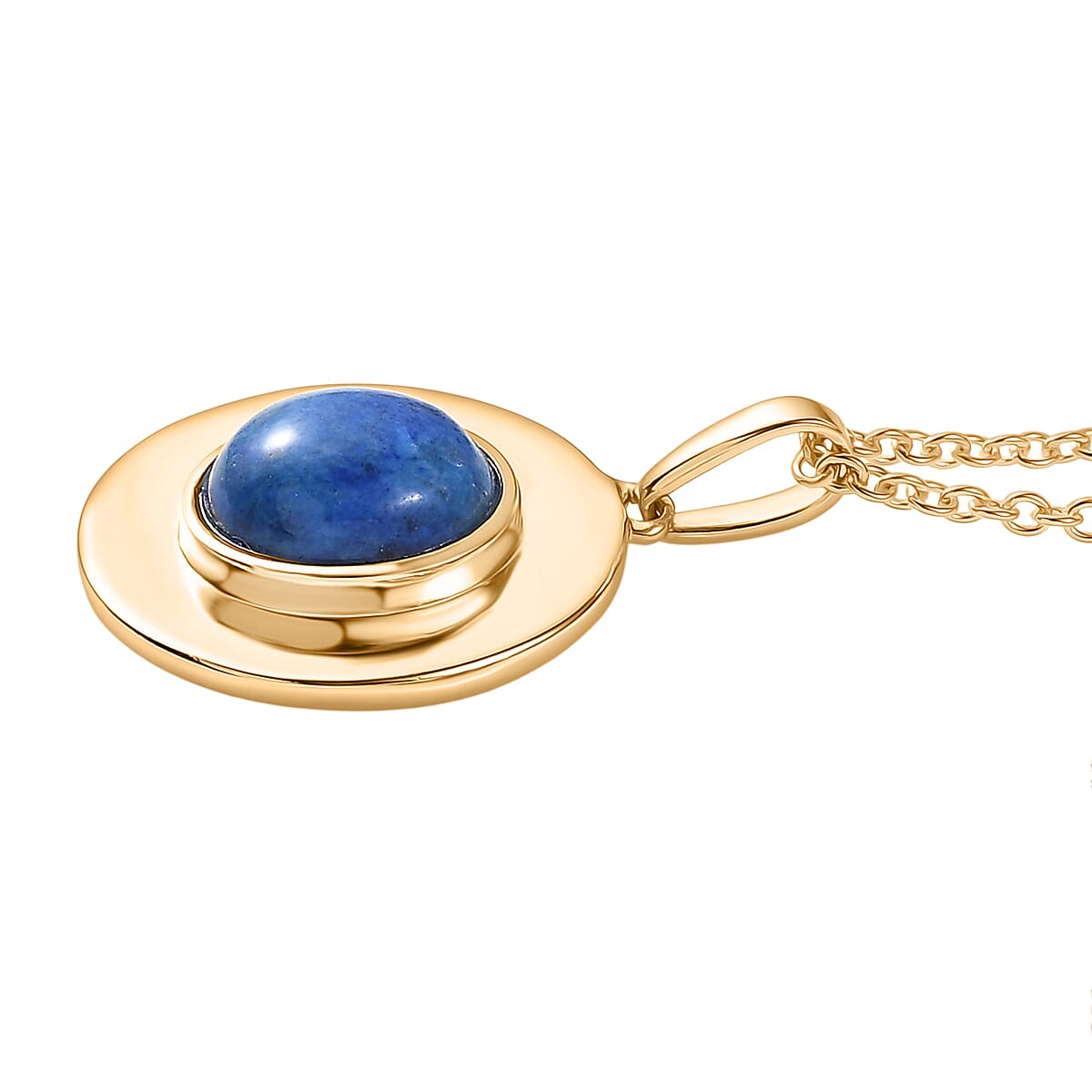 EverTrue Lapis Lagoon Pendant with Chain (Size 20) in Yellow Gold Tone 3.43 Ct.