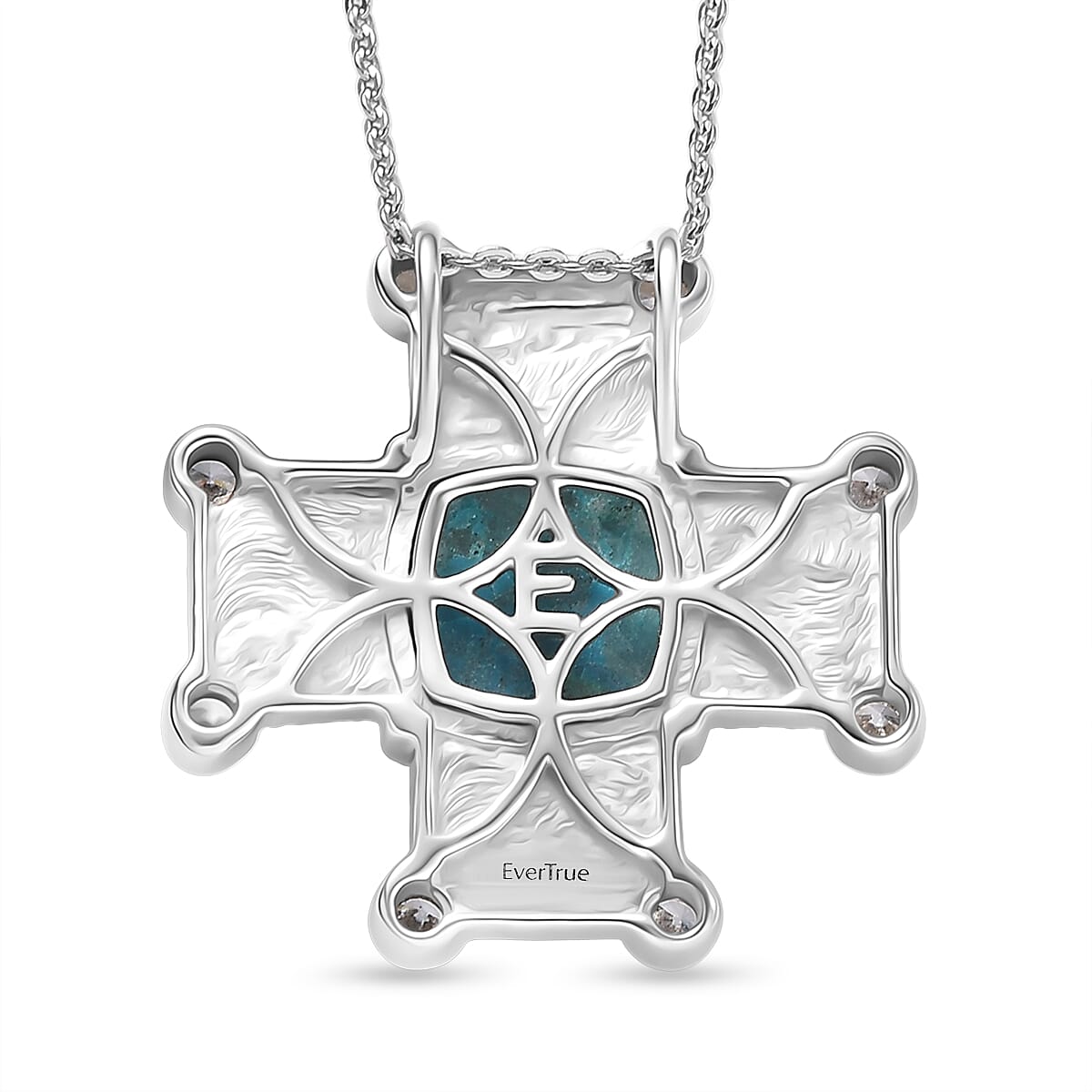 Opalina,  White Cubic Zirconia Pendant with Chain (Size 20) Stainless Steel  0.40ct  5.050  Ct.