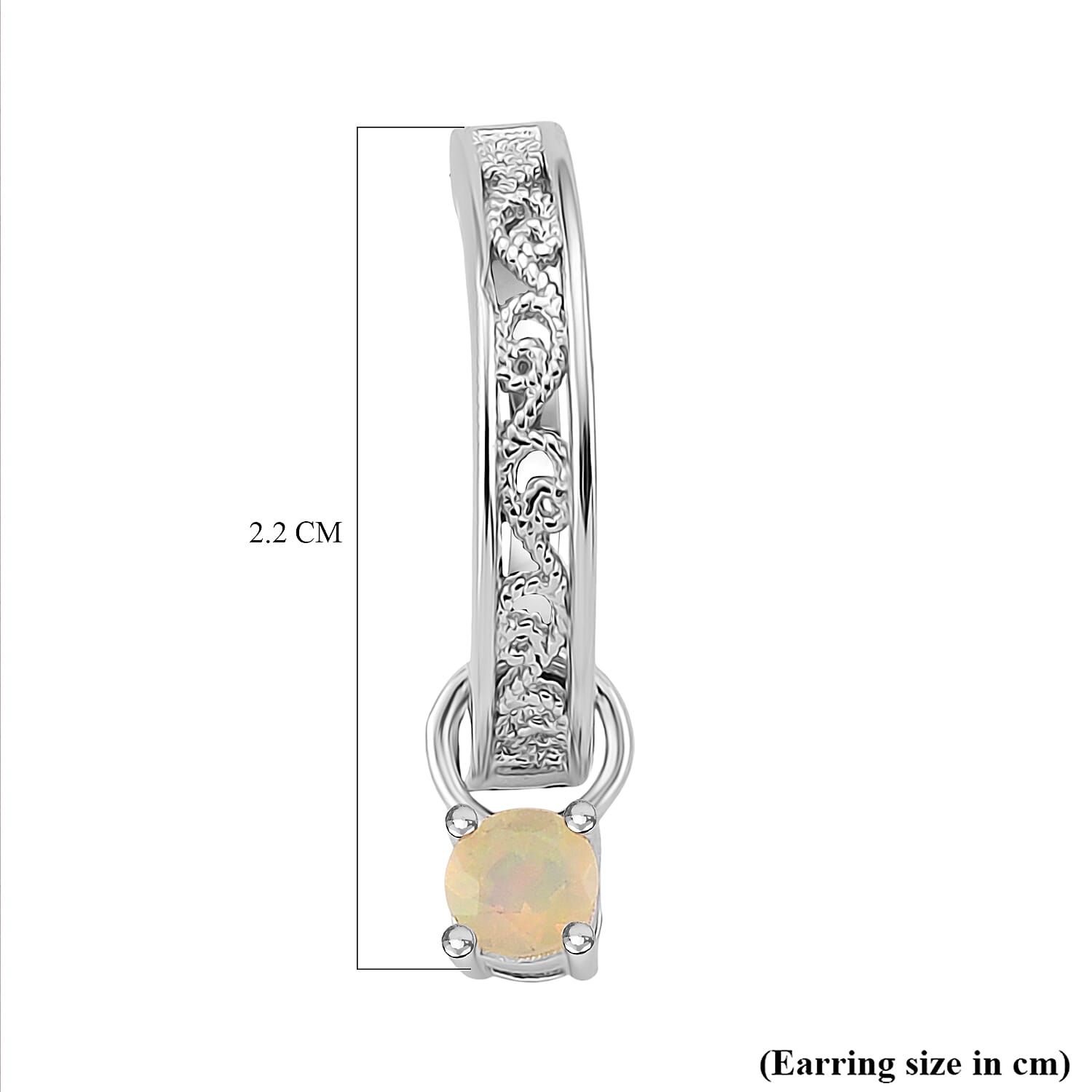 D'Joy Set of 3 - Natural Chrome Diopside, Ethiopian Opal & Blue Moissanite Earring with Hoop in Rhodium Overlay Sterling Silver 2.10 Ct, Silver Wt. 12.00 Gms.