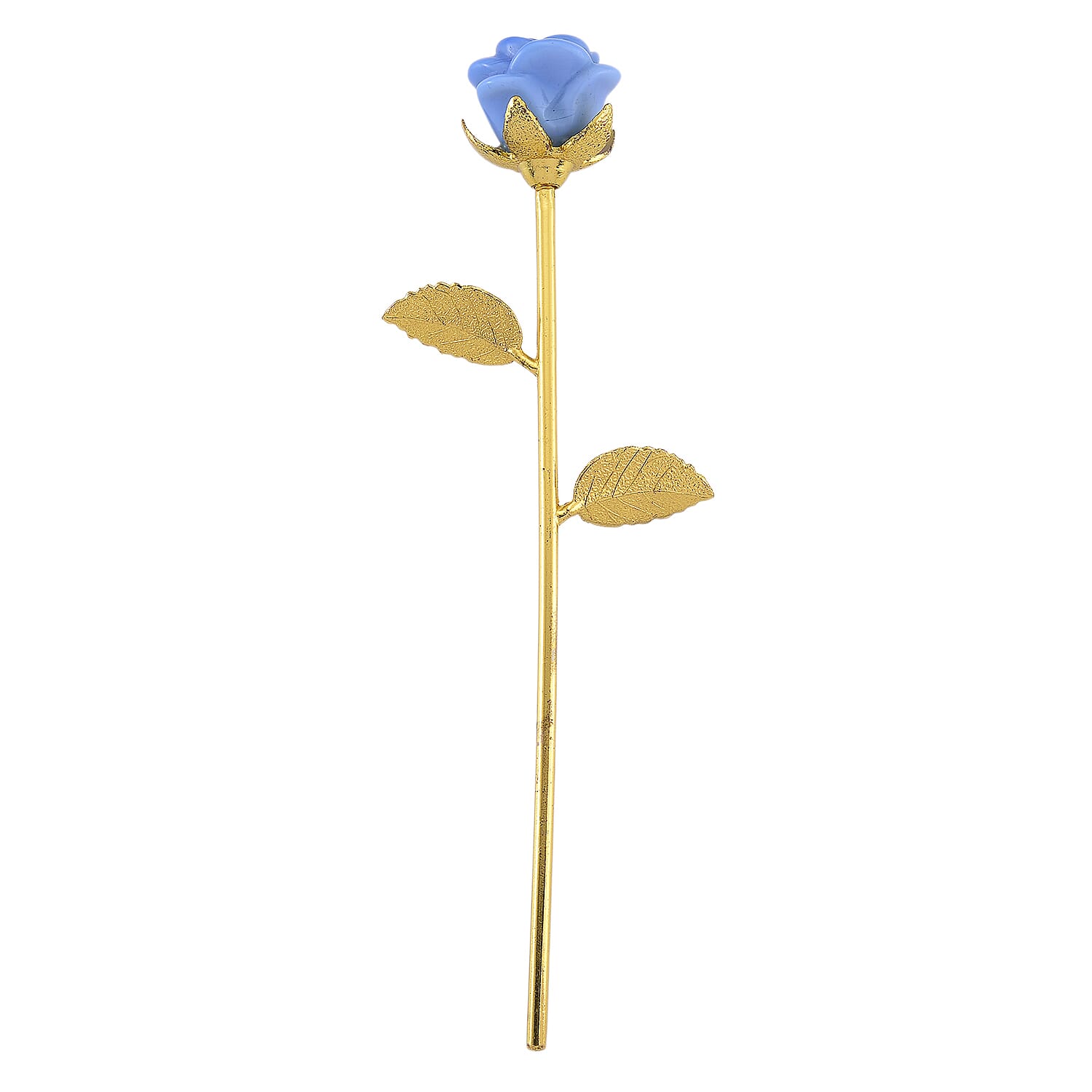 HandCrafted Decor Gift Blue Opalite Rose in Yellow Gold Tone 225.00 Ct.