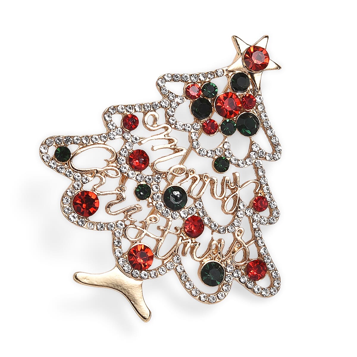 Closeout Deal - Christmas Deal - Set of 2 - Santa and Christmas Tree Brooch