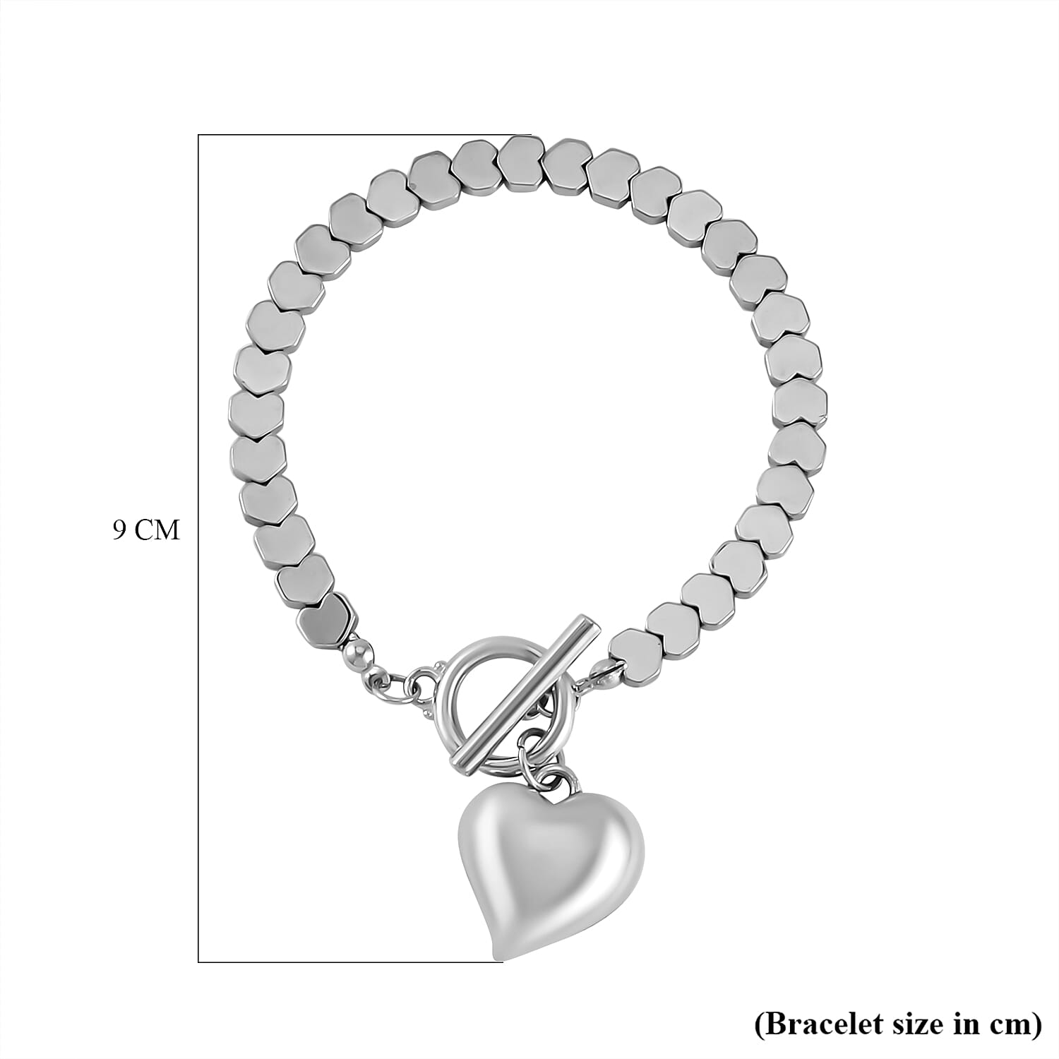 2 Piece Set - Silver Plated Hematite Necklace and Bracelet 75.00 Ct.