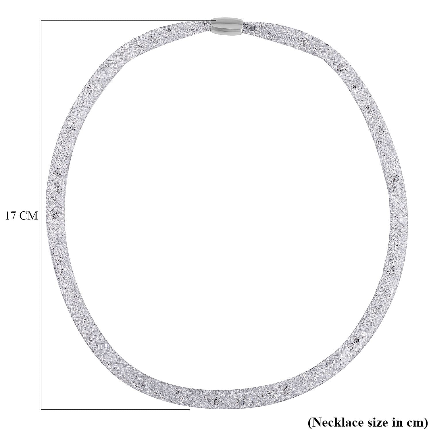 2 Piece Set -  White Crystal Fancy Necklace and Fancy Bracelet Pure White Brass  0.020  Ct.