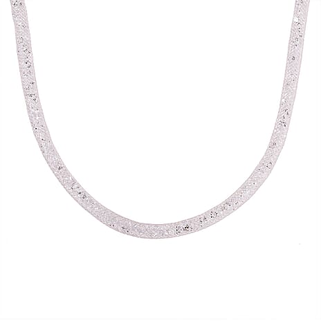 2 Piece Set -  White Crystal Fancy Necklace and Fancy Bracelet Pure Rose Brass  0.020  Ct.