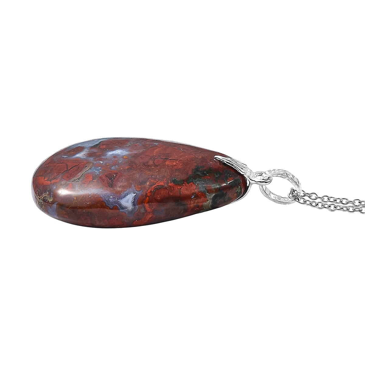 Red Jasper Pendant with Chain (Size 20) Mix Metal  100.000  Ct.
