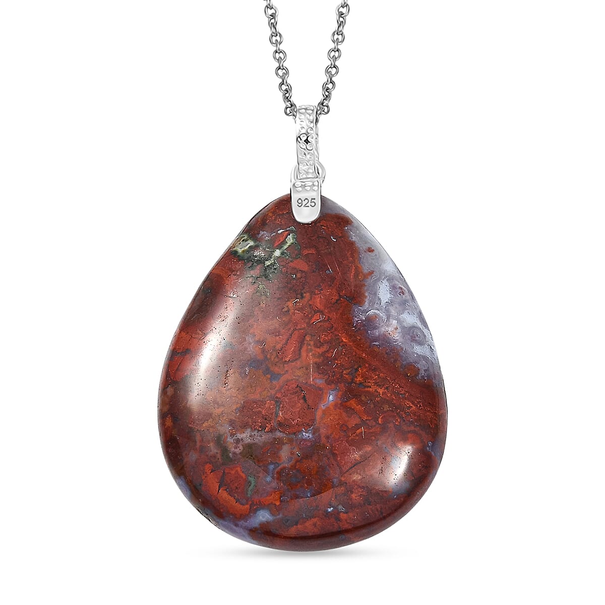 Red Jasper Pendant with Chain (Size 20) Mix Metal  100.000  Ct.
