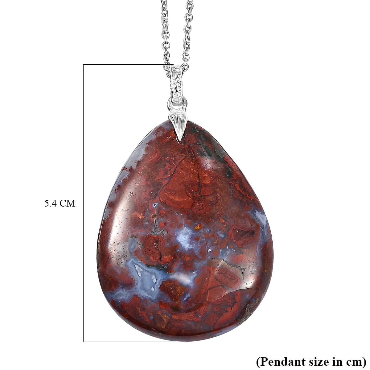 Red Jasper Pendant with Chain (Size 20) Mix Metal  100.000  Ct.