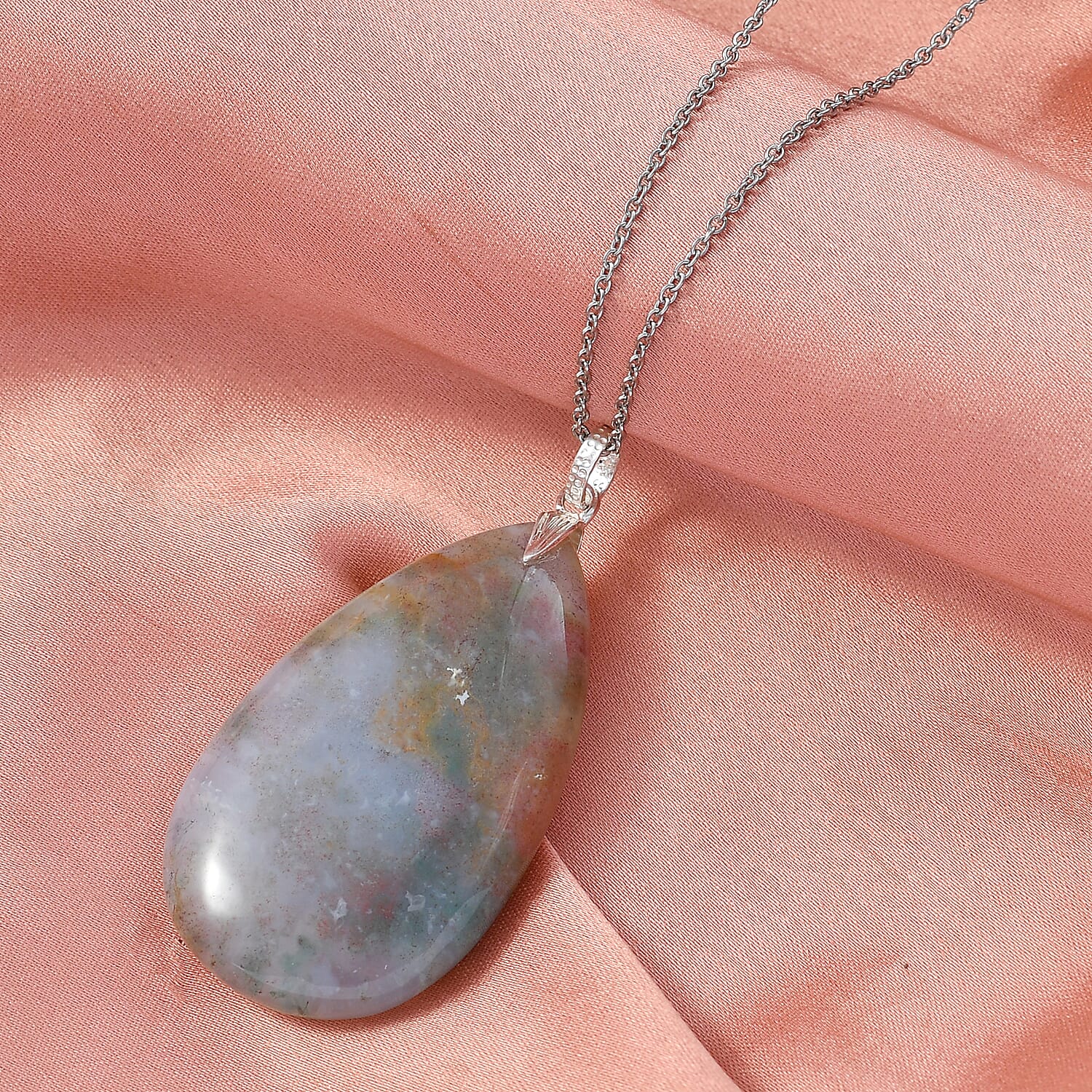 Ocean Jasper Pendant with Chain (Size 20) Mix Metal  100.000  Ct.