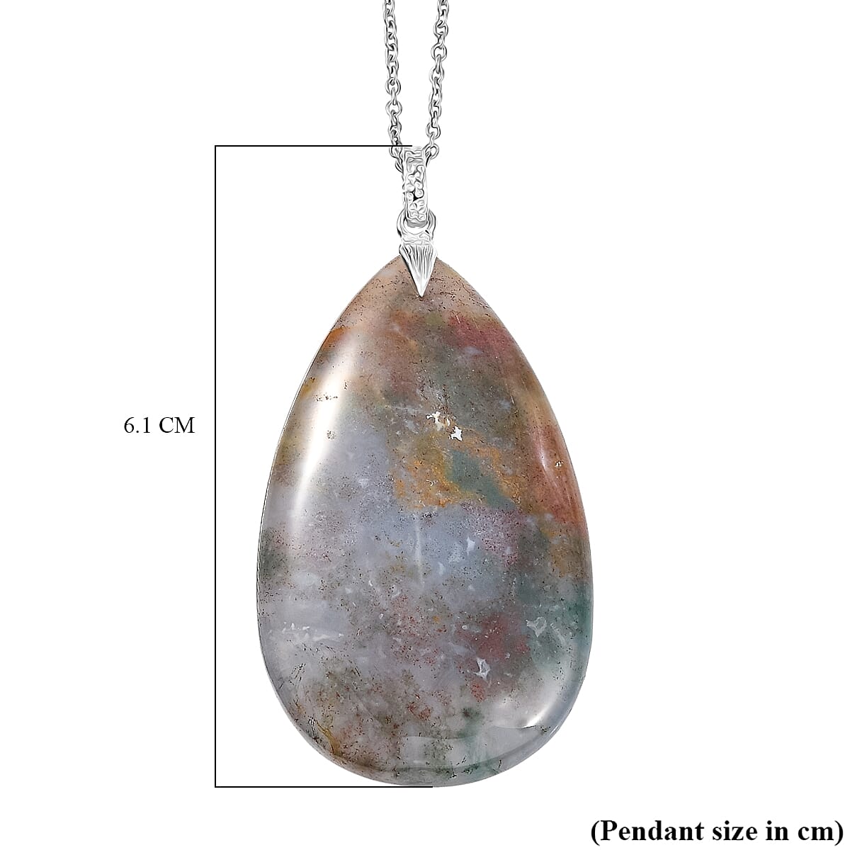 Ocean Jasper Pendant with Chain (Size 20) Mix Metal  100.000  Ct.