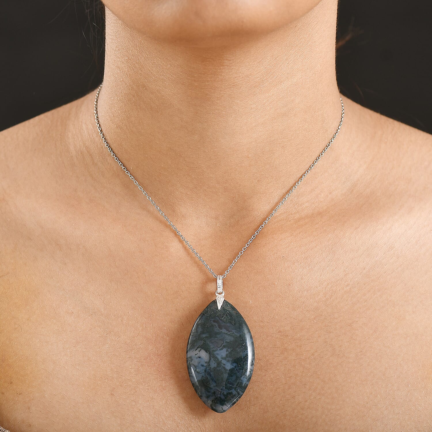 Ocean Jasper Pendant with Chain (Size 20) Mix Metal  100.000  Ct.