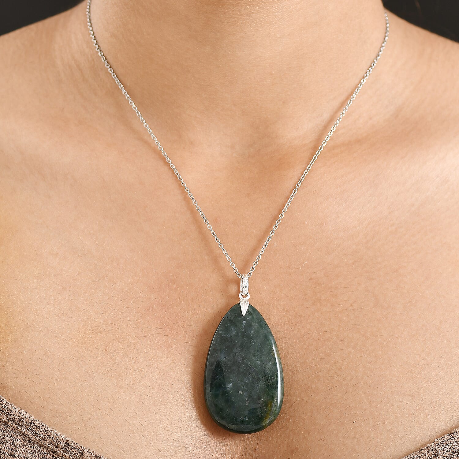 Jasper Pendant with Chain (Size 20) Mix Metal  100.000  Ct.