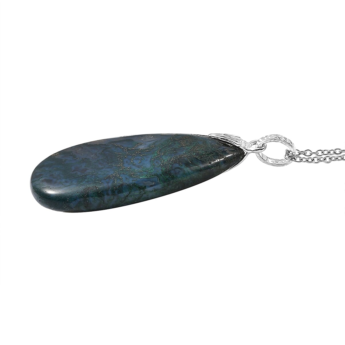 Green Jasper Pendant with Chain (Size 20) 119.18 Ct.