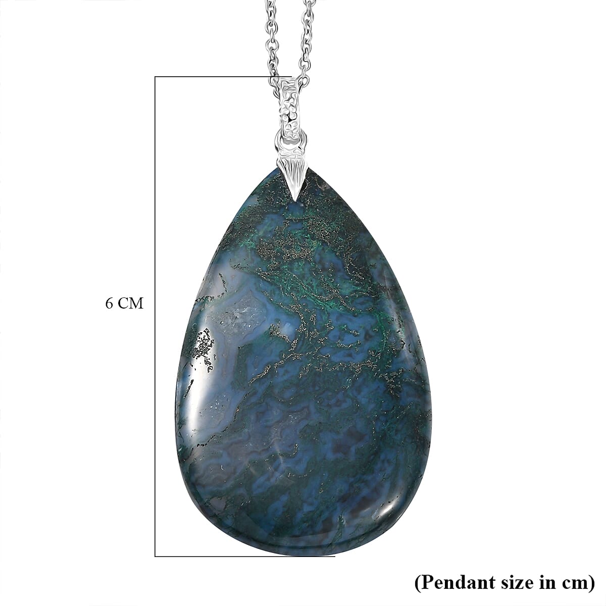 Green Jasper Pendant with Chain (Size 20) 119.18 Ct.