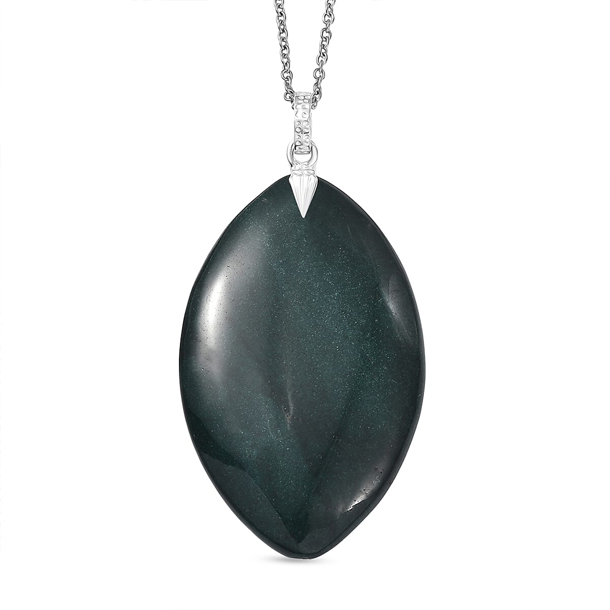 Green Jasper Pendant with Chain (Size 20) Mix Metal  100.000  Ct.