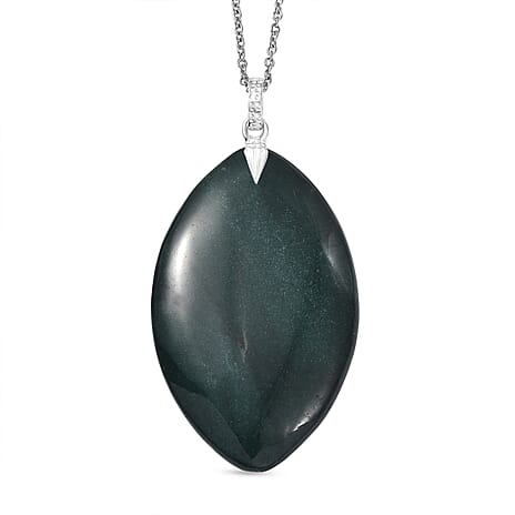 Green Jasper Pendant with Chain (Size 20) Mix Metal  100.000  Ct.
