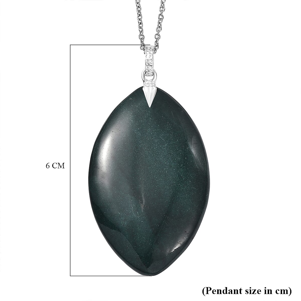 Green Jasper Pendant with Chain (Size 20) Mix Metal  100.000  Ct.