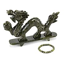 Extremely Rare Hand Carved Serpentine Dragon Ornament With Stretchable Bracelet (Size 7.5) 6595.00 Ct.