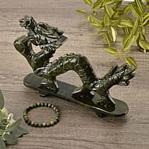 Extremely Rare Hand Carved Serpentine Dragon Ornament With Stretchable Bracelet (Size 7.5) 6595.00 Ct.