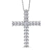 LUXURIANT 1 Ct. Lab Grown Diamond Cross Pendant with Chain in Rhodium Overlay Sterling Silver