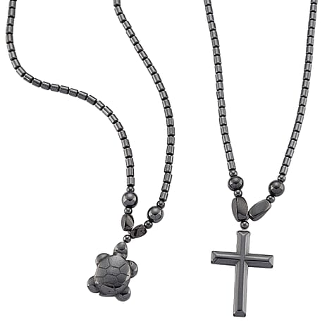 Set of 2 -  Hematite Fancy Necklace 448.50ct  448.500  Ct.