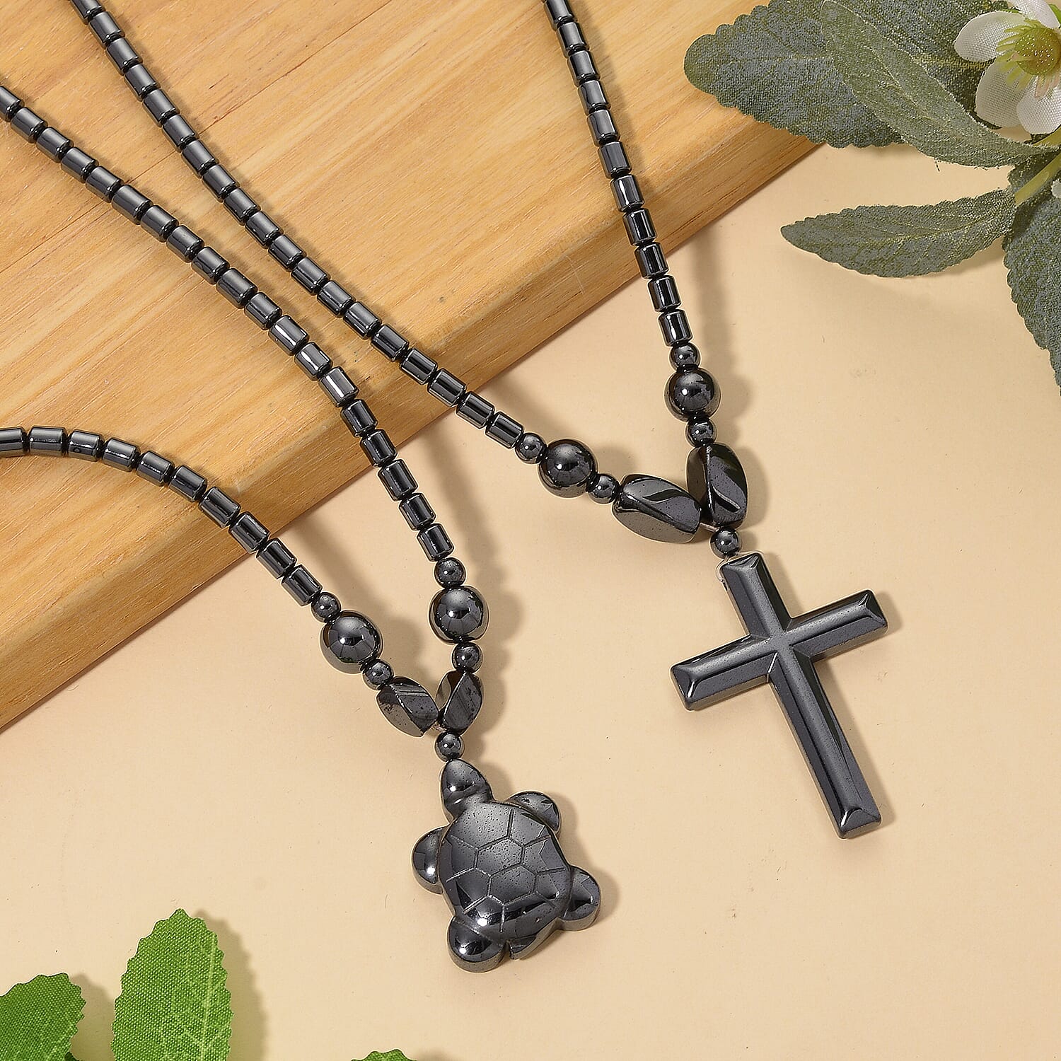 Set of 2 -  Hematite Fancy Necklace 448.50ct  448.500  Ct.