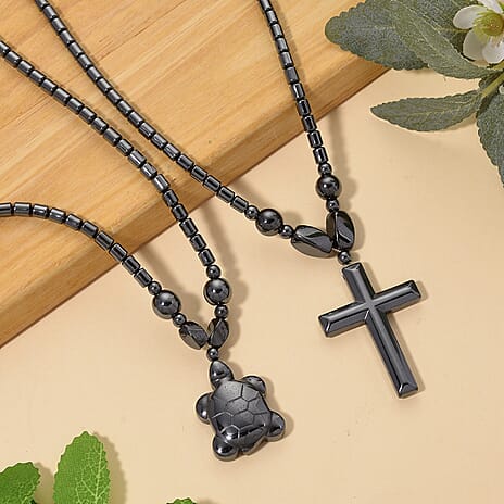 Set of 2 -  Hematite Fancy Necklace 448.50ct  448.500  Ct.