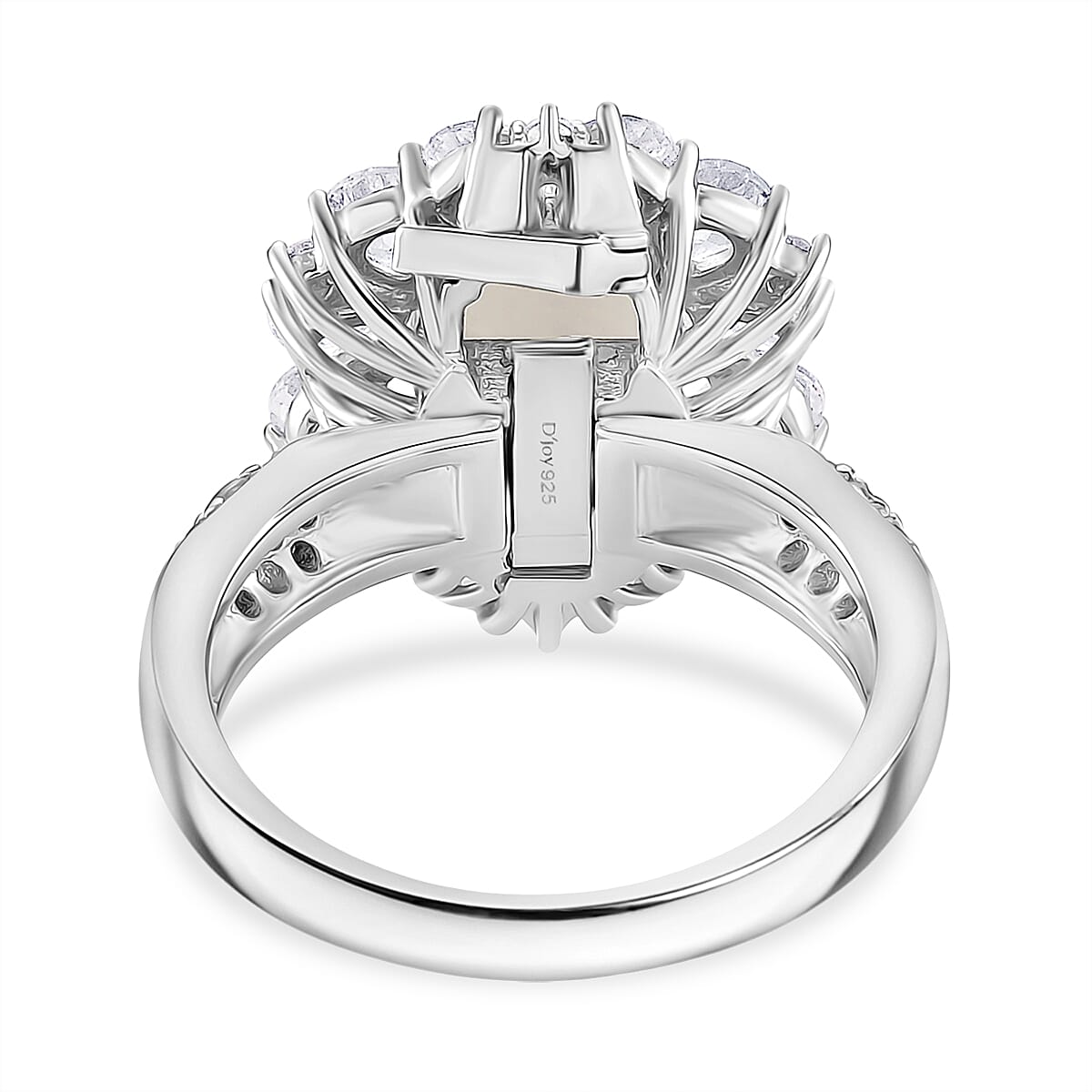 White Jade,  White Topaz Chain (Size 18) and Fancy Ring in Rhodium Overlay Sterling Silver 4.31 ct  Silver Wt. 9.2 Gms  6.810  Ct.