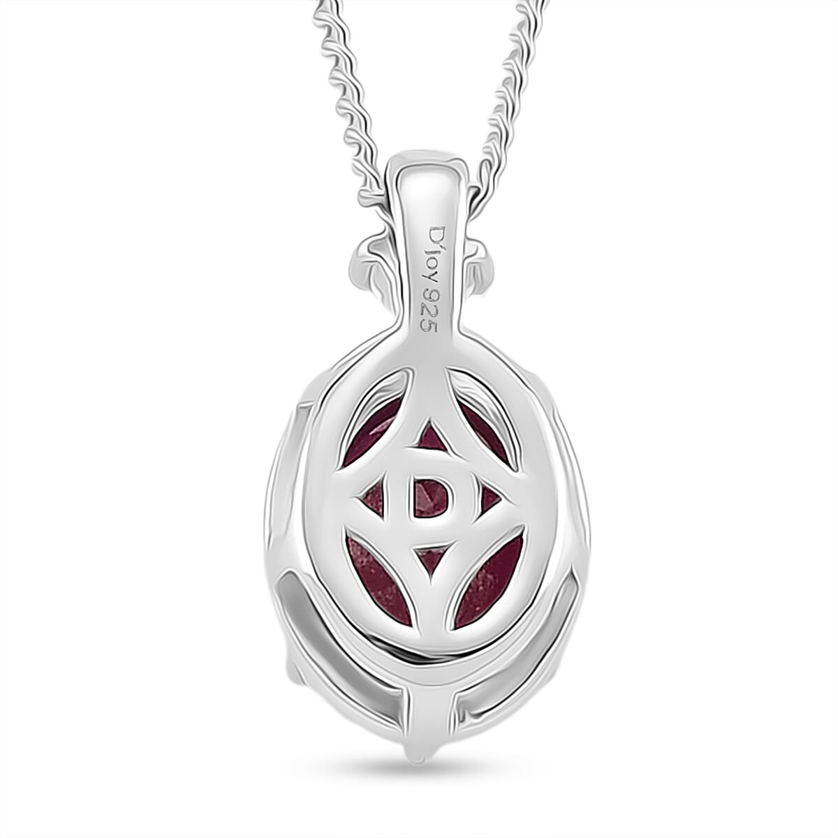 2 Piece Set -  Fissure Filled Ruby,  Moissanite Earring,Pendant with Chain (Size 18) in Rhodium Overlay Sterling Silver 0.15 ct  1.650  Ct.