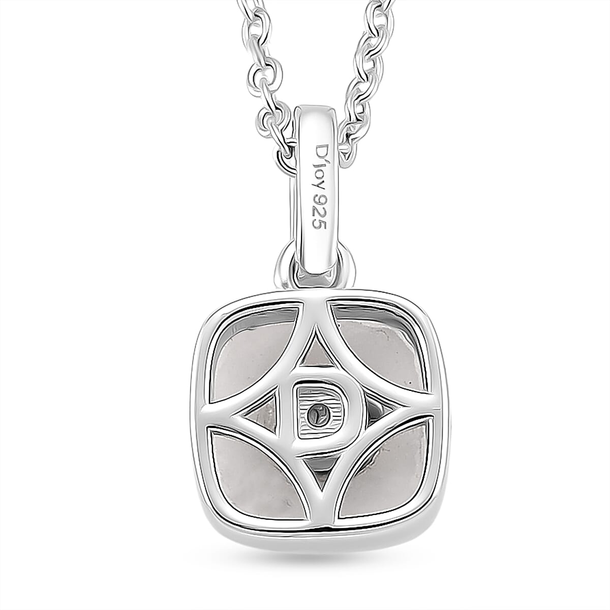 2 Piece Set -  White Jade,  White Cubic Zirconia Earring,Pendant with Chain (Size 20) in Rhodium Overlay Sterling Silver 2.23 pc  7.230  Ct.