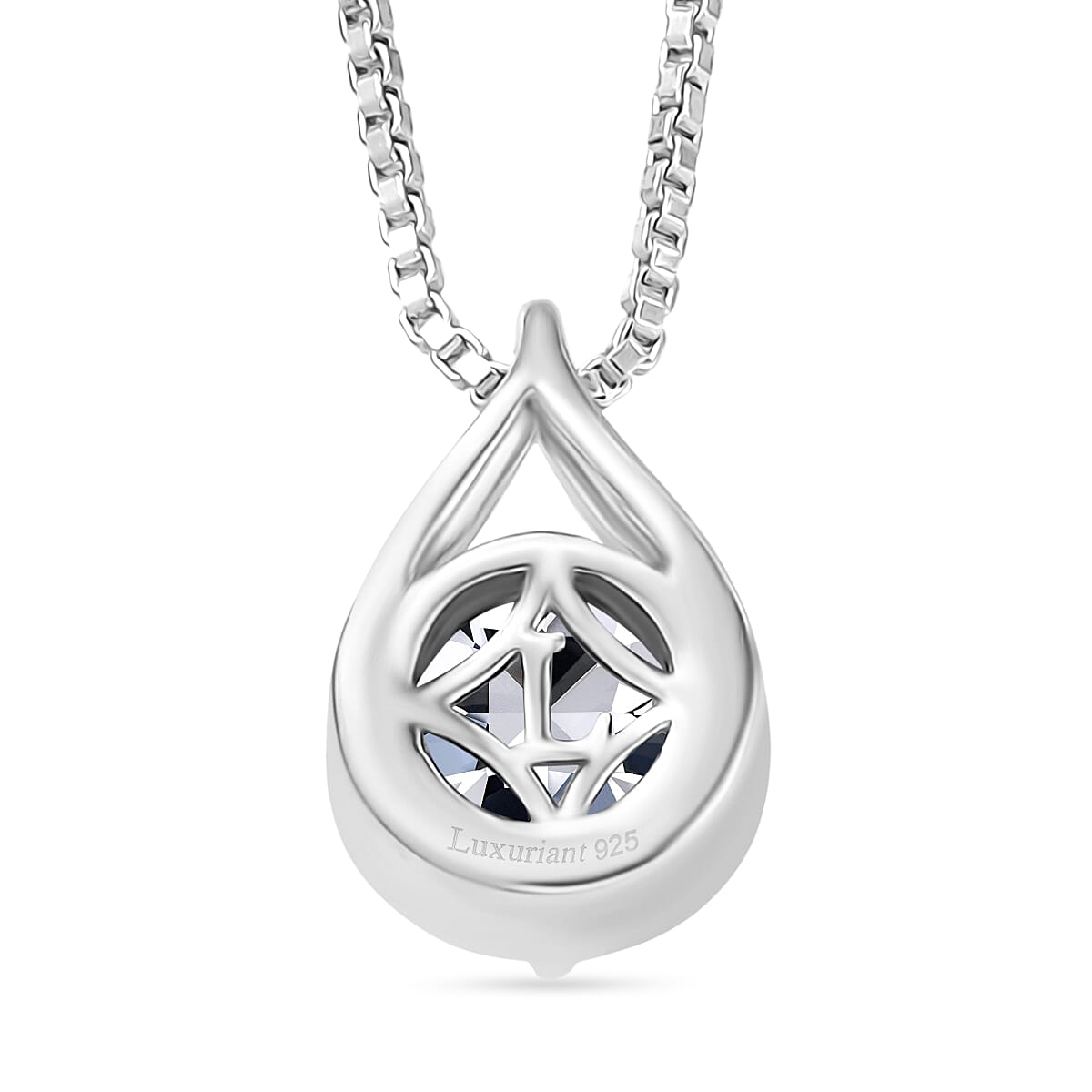 LUXURIANT Lab Grown Diamond Pendant with Cable Chain (Size - 20) in Rhodium Overlay Sterling Silver 1.00 Ct.