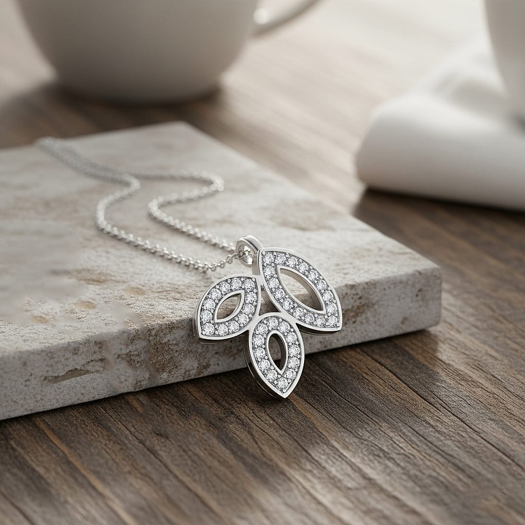 Luxuriant Lab Grown Diamond(VS-EF) Pendant with Chain (Size - 20) in Rhodium Overlay Sterling Silver 0.30 Ct.