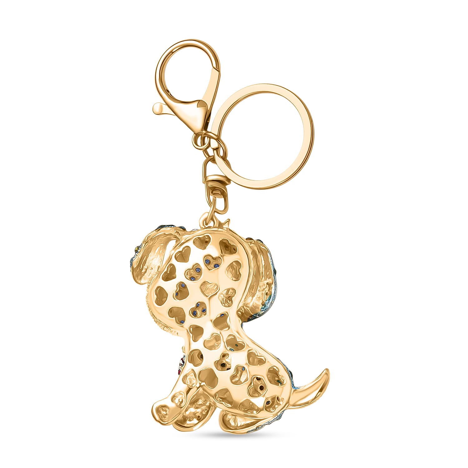 Set of 2 -  White Crystal Keychain 0.02ct  0.020  Ct.