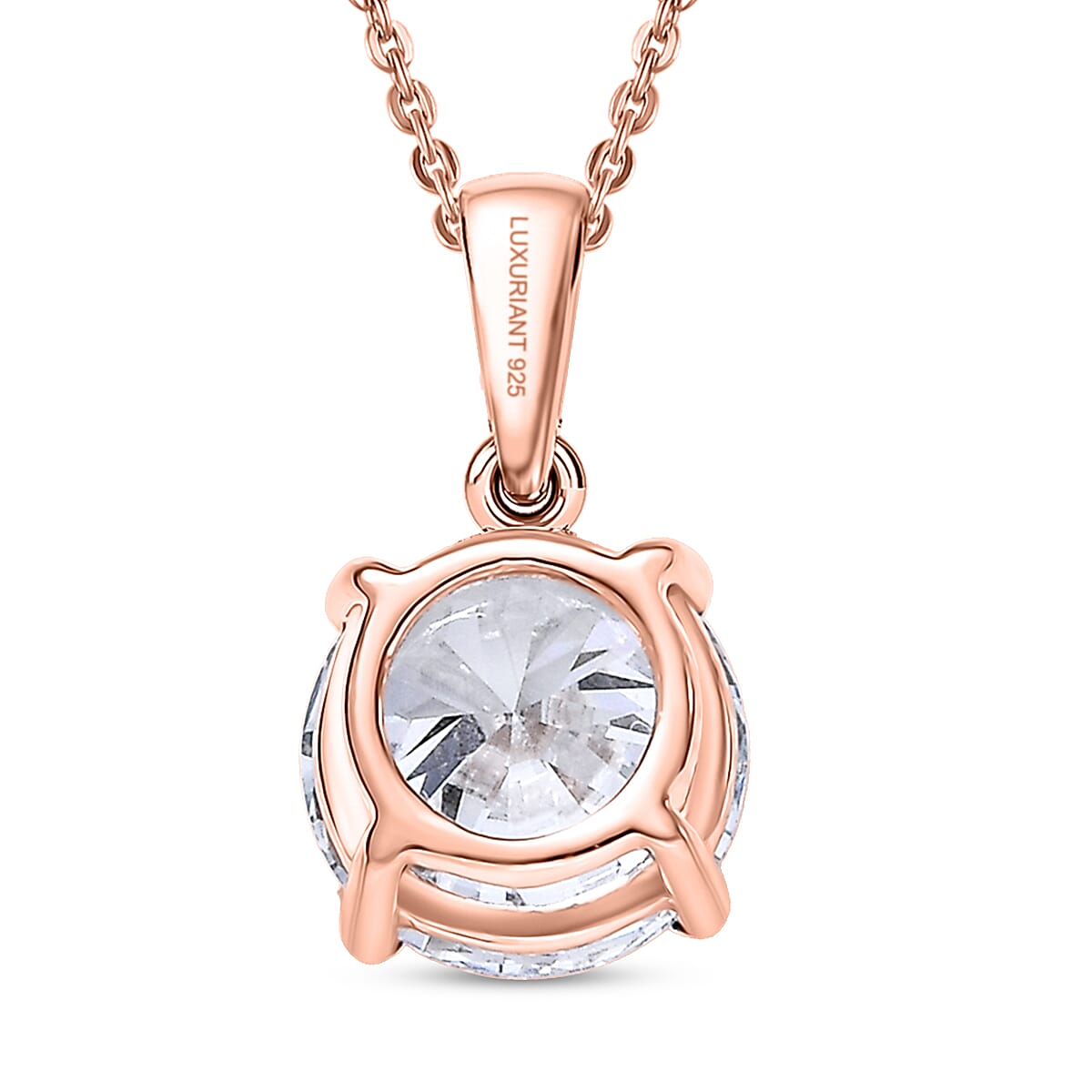 Luxuriant Lab Grown Diamond(Si-G-H) Pendant with Chain (Size 20) in 18K Vermeil Rose Gold Plated Sterling Silver 1.50 Ct.
