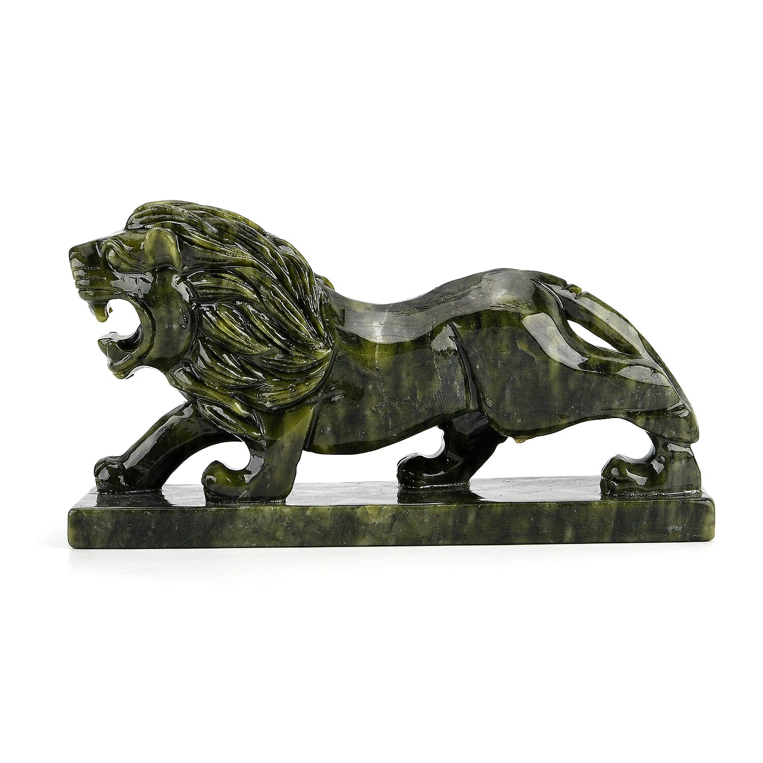TJC EXCLUSIVE - Extremely Rare Hand  Chinese Jade (Serpentine) Carved Lion Figurine with Bracelet (Size 7.5 Strechable) 6695.00 Ct.