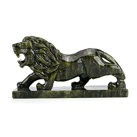 TJC EXCLUSIVE - Extremely Rare Hand  Chinese Jade (Serpentine) Carved Lion Figurine with Bracelet (Size 7.5 Strechable) 6695.00 Ct.