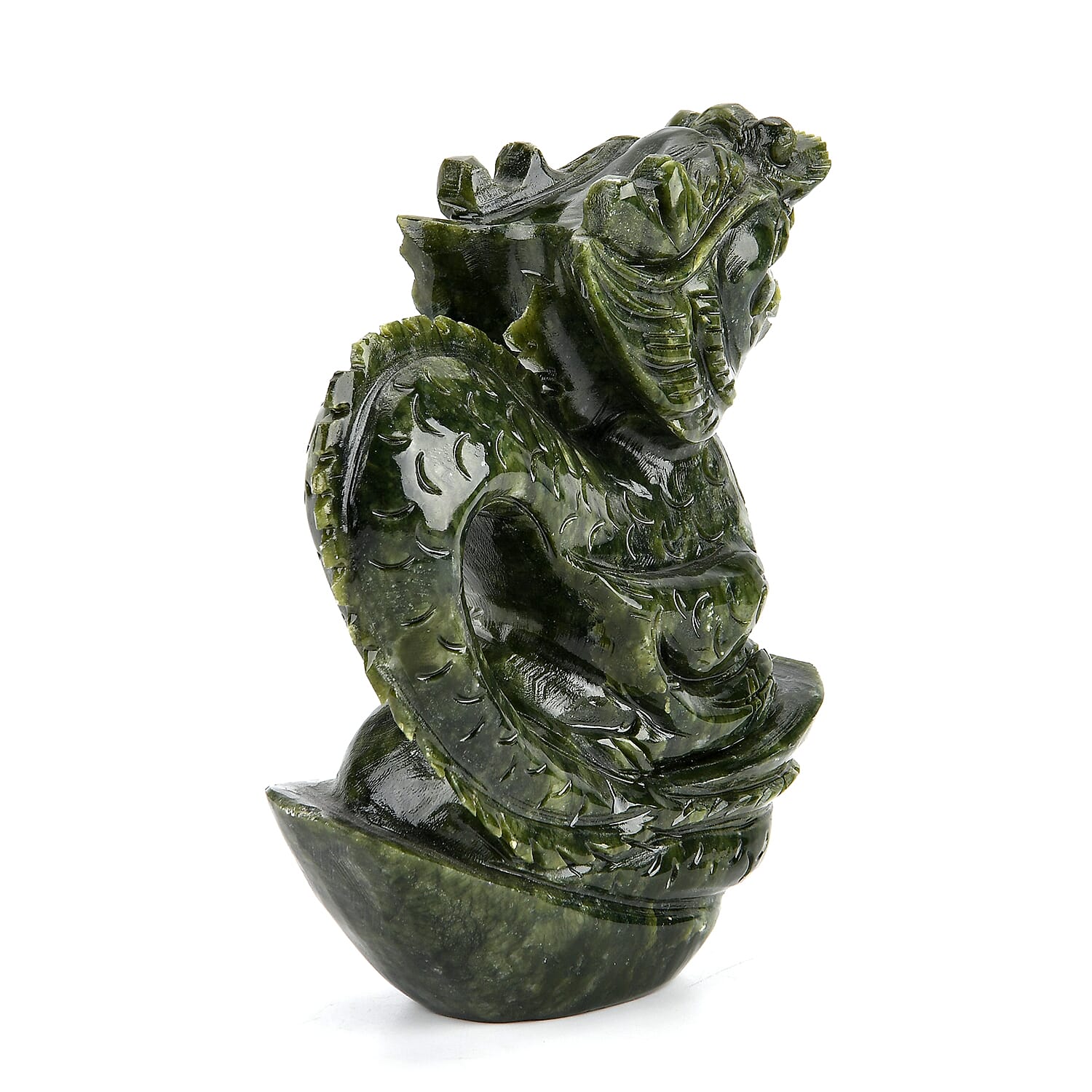 Set of 2 Collectors Edition - Serpentine (Chinese Jade) Carved Dragon Figurine with Bracelet (Size 7.5 Strechable) 7295.00 Ct.