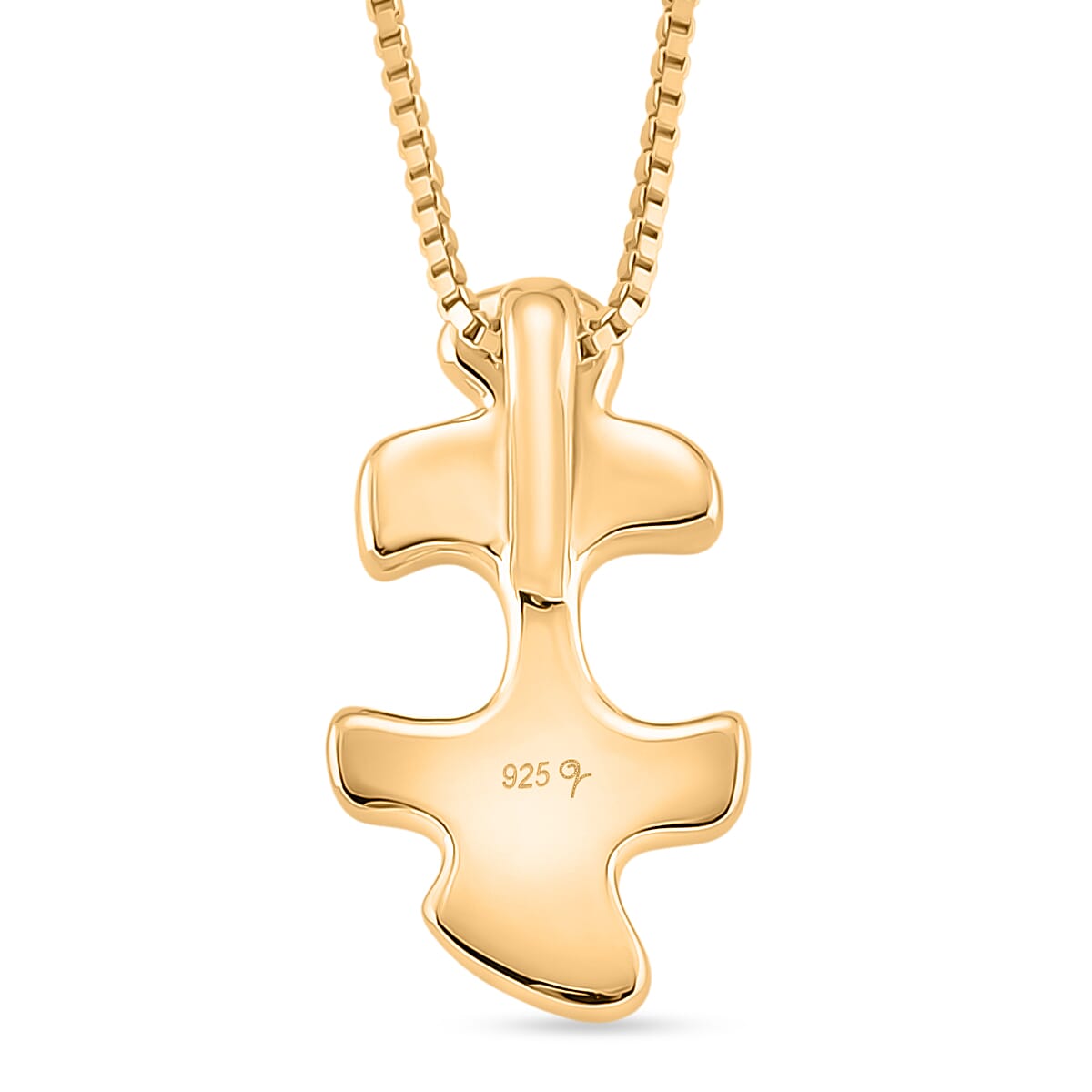 Lucy Q Jigsaw Collection - Puzzle Piece Pendant with Chain (Size 18) in 18K Vermeil Yellow Gold Plated Sterling Silver