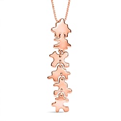 Lucy Q Jigsaw Collection - Puzzle Pieces Pendant with Chain (Size 18) in 18K Vermeil Rose Gold Plated Sterling Silver