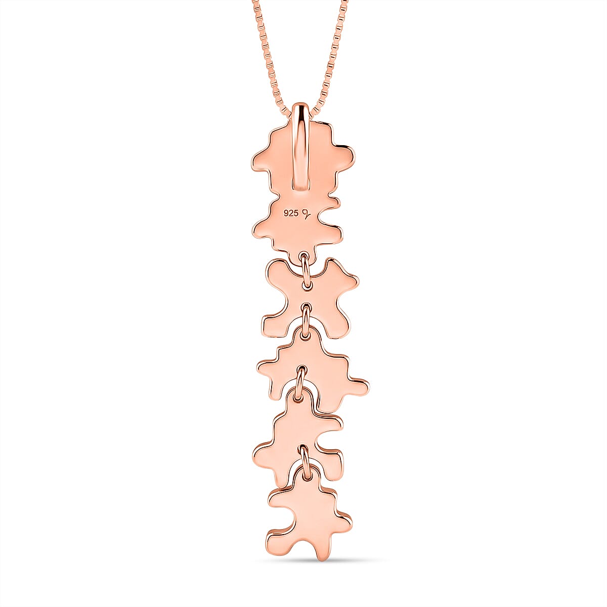Lucy Q Jigsaw Collection - Puzzle Pieces Pendant with Chain (Size 18) in 18K Vermeil Rose Gold Plated Sterling Silver