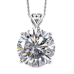 Moissanite Pendant with Chain (Size - 20) in 18K Vermeil Yellow Gold Sterling Silver 29.37 Ct.