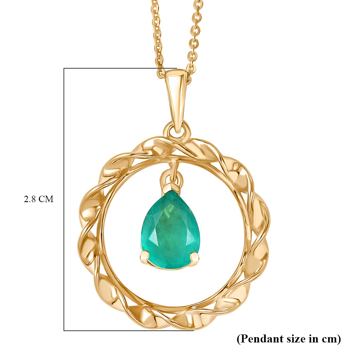 Emeraldine Triplet Quartz Torn Chain 19DC and Circle Pendant  Sterling Silver  1.516  Ct.