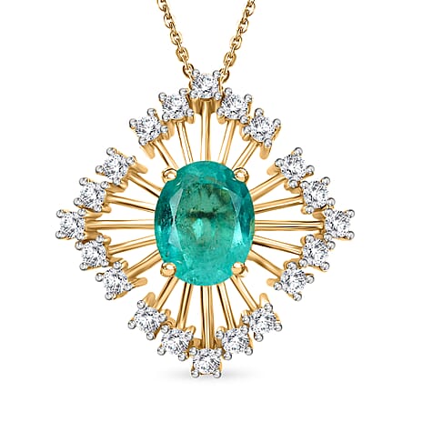 Emeraldine Triplet Quartz,  White Zircon Torn Chain 19DC and Main Stone With Side Stone Pendant  Sterling Silver 0.40 ct  Silver Wt. 5.48 Gms  3.324  Ct.