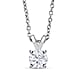 Moissanite Pendant with Chain (Size 20) in Rhodium Overlay Sterling Silver  1.000  Ct.