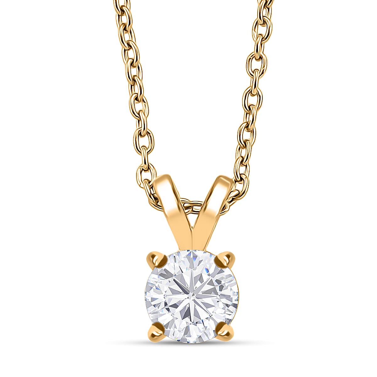 Moissanite Pendant with Chain (Size 20) Mix Metal  1.000  Ct.