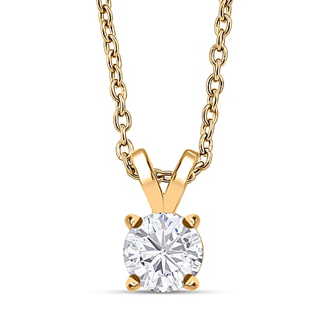 Moissanite Pendant with Chain (Size 20) Mix Metal  1.000  Ct.
