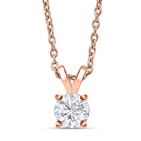 Moissanite Solitaire Pendant  Sterling Silver  1.000  Ct.