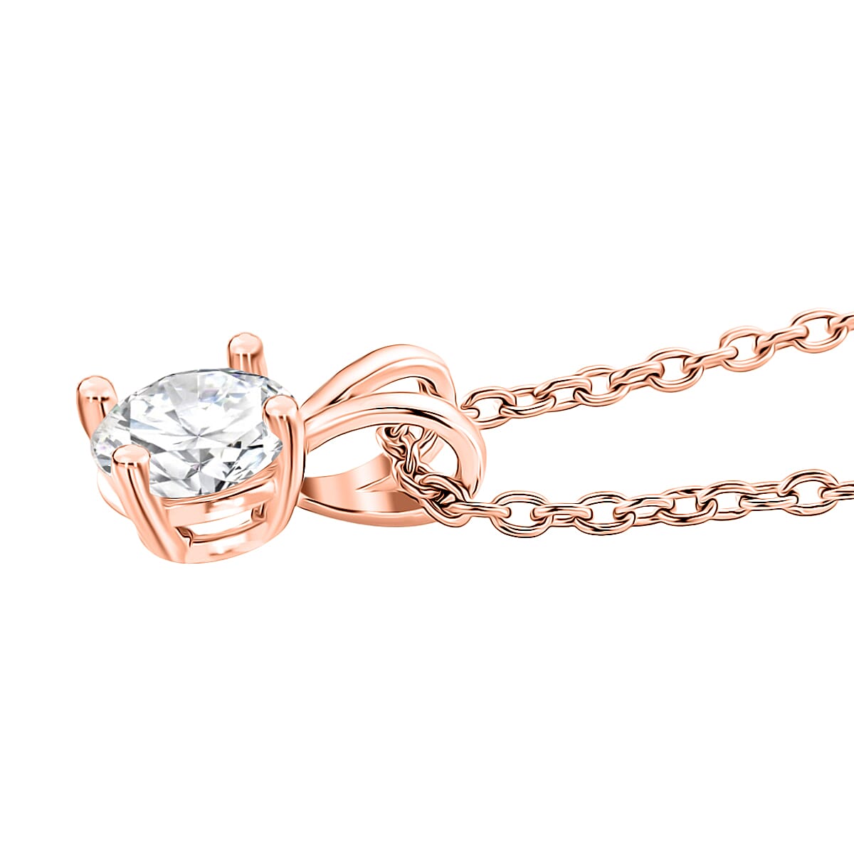 Moissanite Solitaire Pendant  Sterling Silver  1.000  Ct.